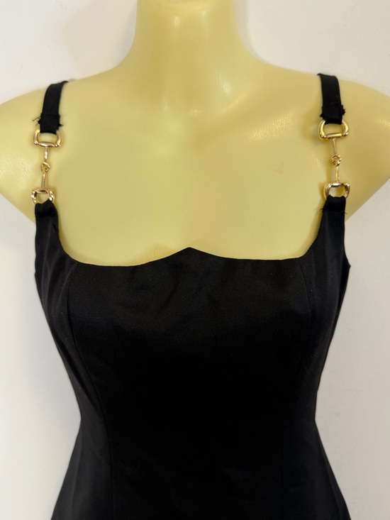 NWT PepperMayo Aretha Black Mini Dress with Gold Ring Straps - Picture 5 of 9